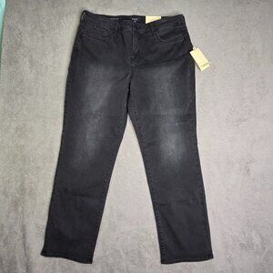 NYDJ Emma Relaxed Slender Jeans Women's 14 Legend Black Washed Lift Tuck Slims